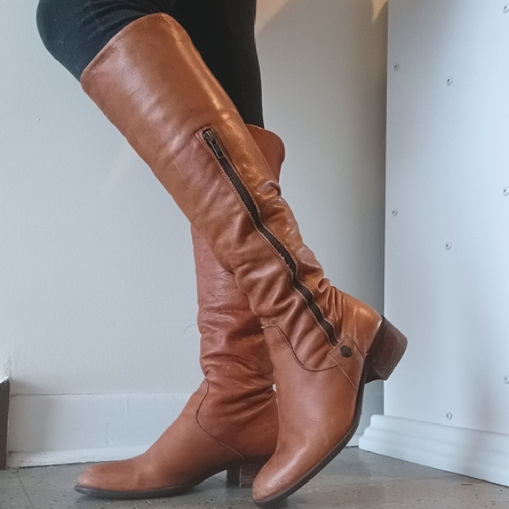 ⚡️SALE⚡️Davos Gomma Brown Leather Knee High Boots